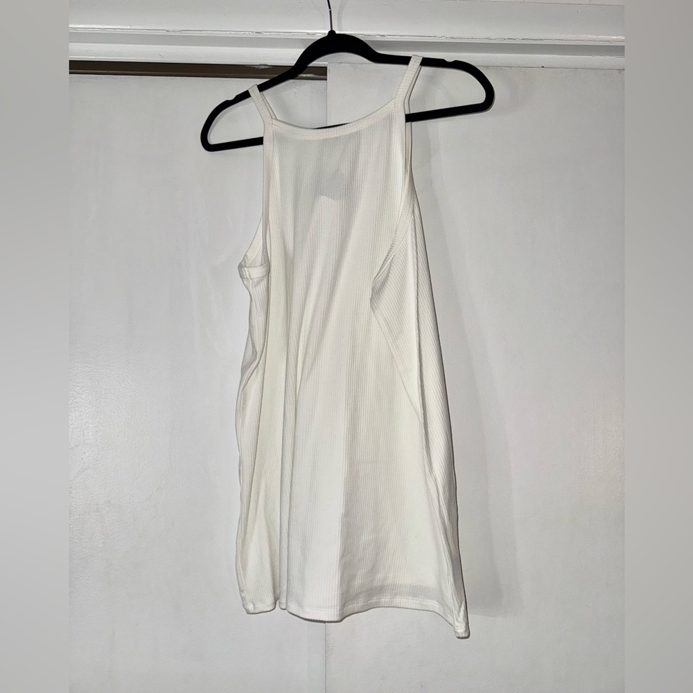Torrid High Neck Ribbed Tank Top White